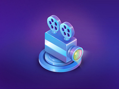 movie projector film game icon ife lens movie ui design