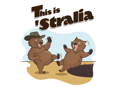 Wombat Cartoon cartoon character design illustrated tshirts
