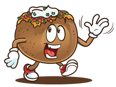 A Baked Potato Mascot cartoon character design mascot