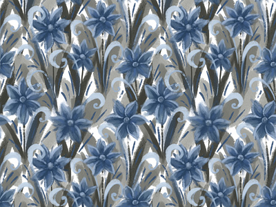 Blue flowers pattern