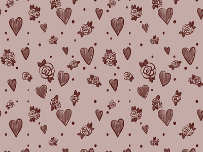 Cute flower pattern cute pattern design digital heart pattern pattern roses simple pattern sketchy pattern
