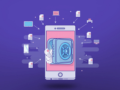 Digital locker gadgetrepair icon illustration ux