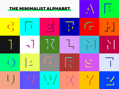 The Minimalist Alphabet colors experiment minimalist negative space perception typography