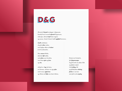 D&G poster print typography