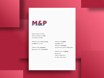 M&P poem poster print typography