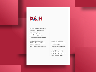 Þ & H poem poster print typography