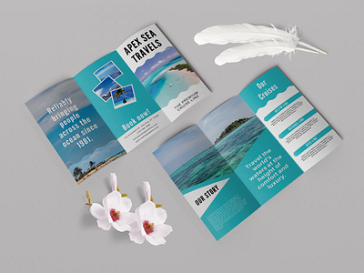 (Apex sea travel) Professional travel agency trifold brochure. hotel trifold brochure