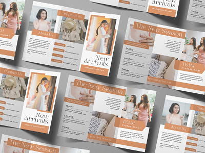 Minimal and professional trifold fashion brochure template. advertising