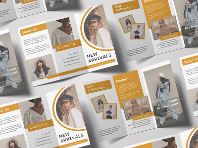 Minimal and professional trifold fashion brochure template. advertising