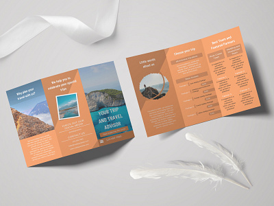 Professional travel agency trifold brochure. hotel trifold brochure