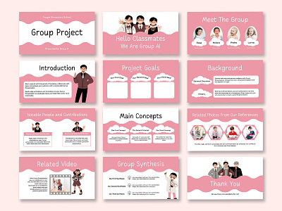 Group project presentation template communication graphic design motion graphics ui working