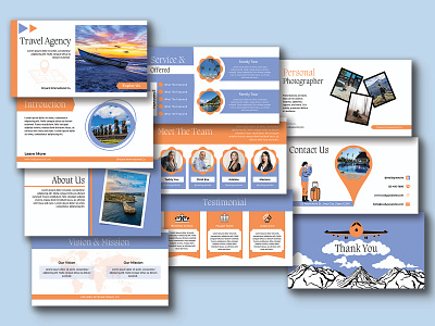 Modern travel agencies presenting graphic design motion graphics profile ui world