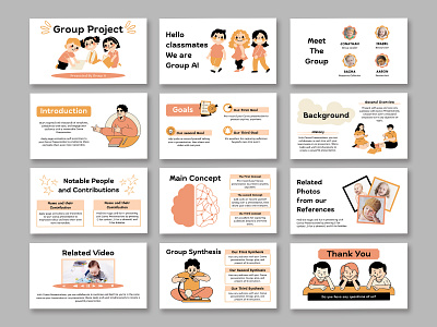 Group project presentation template communication graphic design groupproject ui