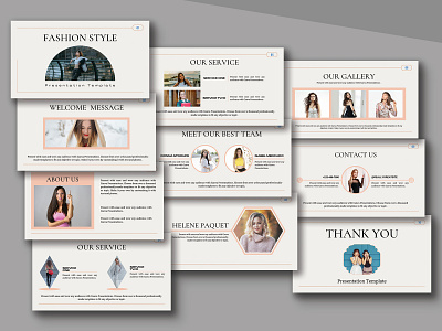 New fashion style presentation template branding female graphic design ui