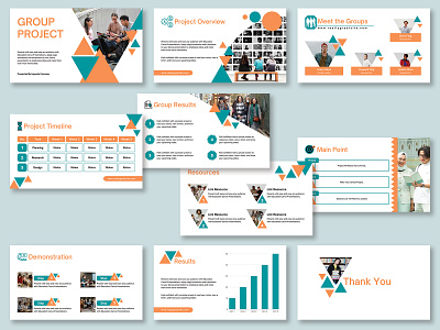 Group project presentation template branding graphic design ui working