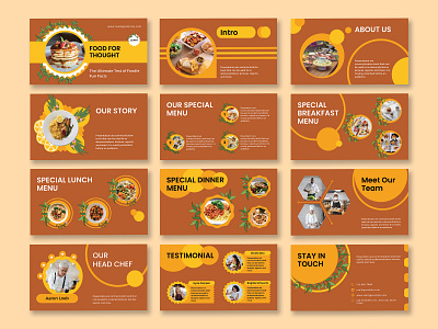 Healthy food marketing presentation template branding cuisine graphic design ui