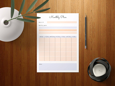 Minimal and Clean Monthly Plan