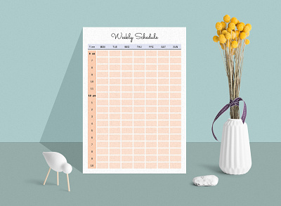 Minimal Weekly Schedule Planner branding design facebook fb cover graphic design hotel trifold brochure illustration logo ui vector weekly bullet journal