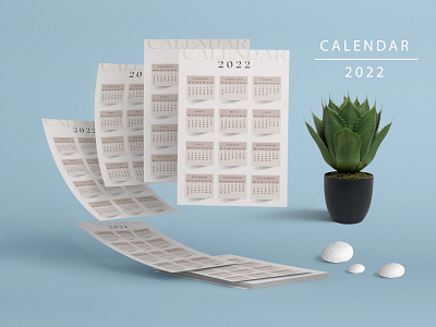 Clean and Minimal Calendar 2022 Template branding design elegant calendar facebook fb cover graphic design hotel trifold brochure illustration logo ui vector