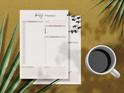 Cute Illustration Daily Planner Template