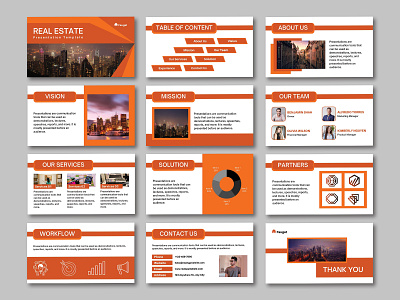 Modern Real Estate Template Presentation branding design facebook fb cover graphic design hotel trifold brochure house illustration logo ui vector