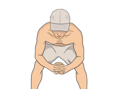 Exercise Pose 2d illustration a man with cap cap exercise exercise pose graphic design illustration man man illustration people illustration tanmoyn vector illustration workout workout pose yoga