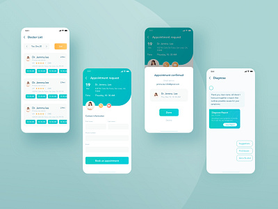Make appointment with doctors app design ui ux
