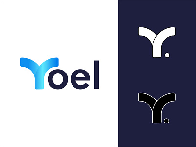 Yoel Logo company logo concept logo logo logo design minimal sky blue logo y logo