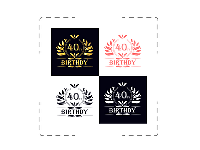 Birthday 40 logo birthday 40 logo gradiant logo minimal