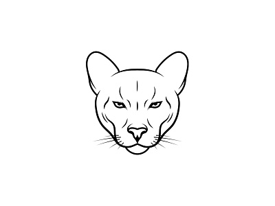 Cougar animal cat cougar illustration line minimal outline panther puma simple
