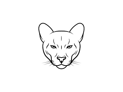 Cougar animal cat cougar illustration line minimal outline panther puma simple
