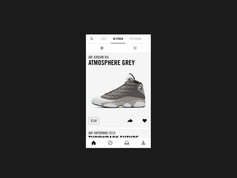 Snkrs app design nike type ui