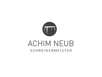 Achim Neub, Schreinermeister carpenter carpentry identity logo minimal monochrome table