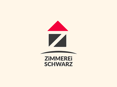 Logo Zimmerei Schwarz carpentry house logo minimal type