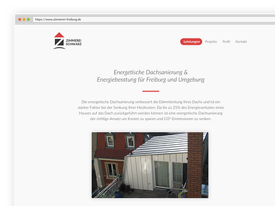 Webdesign Zimmerei Schwarz minimal typographic webdesign