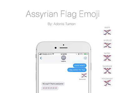 Assyrian Flag Emoji android emoji facebook ios twitter