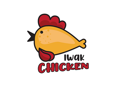 Iwak Chicken Logo character design chicken logo chicken wings chickenlogo concept creative design illustration illustrator logo logo concept logo design logodesign logos logotype vector