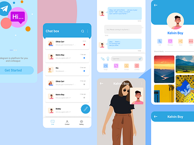 Telegram Messaging platform chat chatbox chatting design illustration illustrator ios app design message message app ui design uiux user interfaces ux designer vector