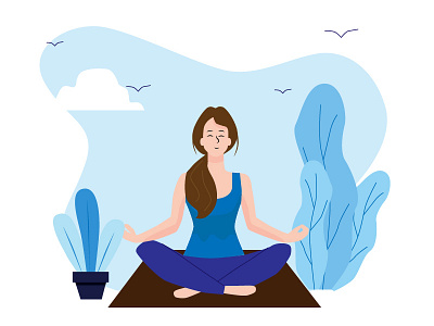 Meditation illustration character design designer graphic designer illustration illustrator marketing meditation vector yoga