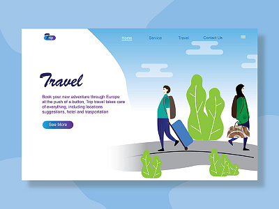 Ui Design Web Traveller character designer graphic designer homepage illustrator ui design uiux user interfaces ux designer vector web web design