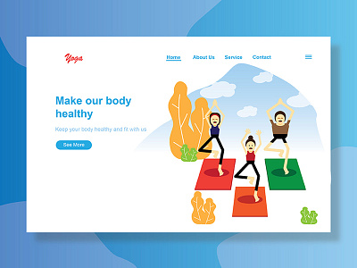 UI for yoga design website character designer graphic designer homepage illustrator ui design uiux user interfaces ux designer vector web web design