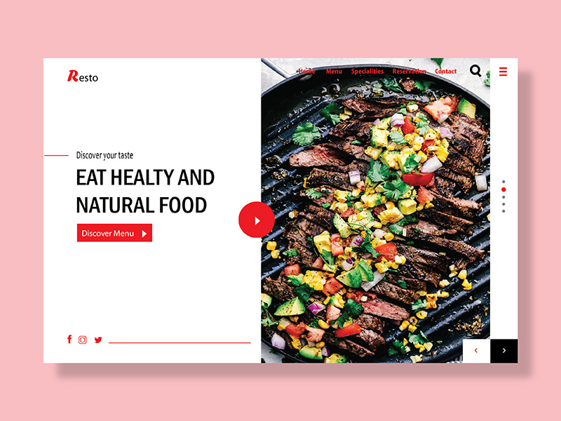 Ui Design Resto homepage ui web design web design uidesign designer ui logo ui designer ui design illustration character vector illustrator ux designer user interfaces uiux