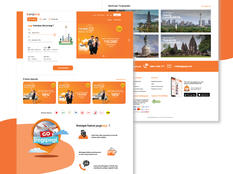 Redesign Pegipegi mockup design fidelity wire frame prototypes experience interface travel agency website ui designs redesign user experience ux uidesign ui web design web designer web design homepage ui design ux designer user interfaces uiux