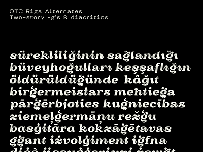 OTC Riga Diacritics character font font design fonts glyph type type design typedesign typeface typography