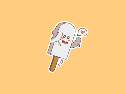 Halloween Stickers #1 _ Ice Scream design ghost halloween hug icecream illustration illustrator vector