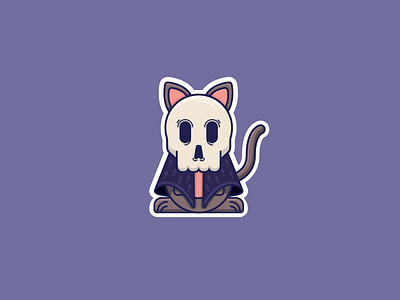 Halloween Stickers #2 _ Meowleton cats design halloween illustration illustrator skull vector