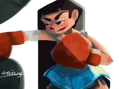 PUNCH !! boxing brave characterdesign draw girl illustratoin punch strongwomen