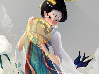 Traditional clothes of China -character design adobe adobe photoshop braves character character design concept art design girl illustration wacom intuos