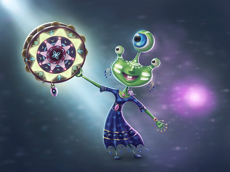 Aliens aliens character alien smile cute illustration green