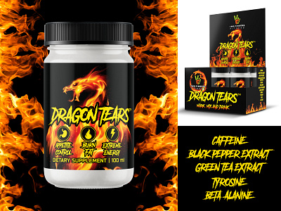 Branding, Label & Bo Design for Dragon Tears Fat Burn Supplement